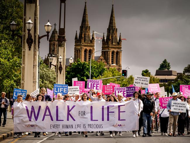 Walk For Life March - anti-abortion rally at Penninggton Gardens and march along the CBD streets Saturday February 6, 2021 - pic Mike Burton