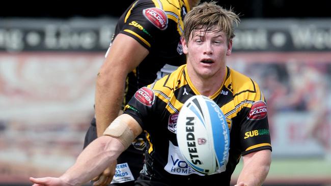 Harry Grant in action for the Sunshine Coast Falcons in March this year. Picture: Steve Pohlner