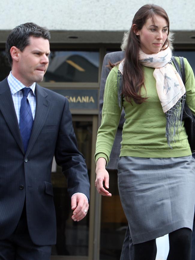 Mark and Sarah Bowles arrive at the 2010 trial of Susan Neill-Fraser. Picture: Supplied