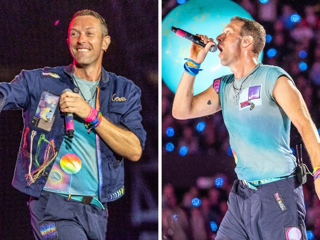 Coldplay frontman Chris Martin in Melbourne.