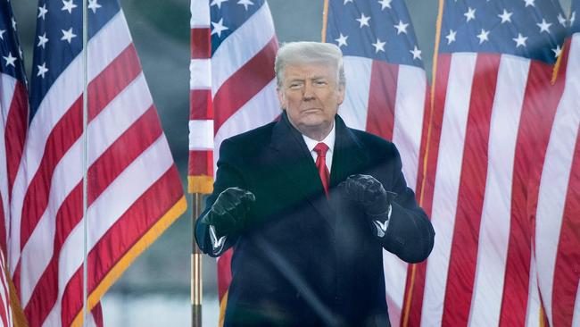 Donald Trump stirs up his supporters in Washington on January 6, 2021. Picture: AFP