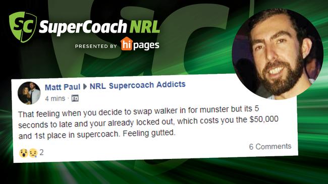 A serious NRL SuperCoach sob story.