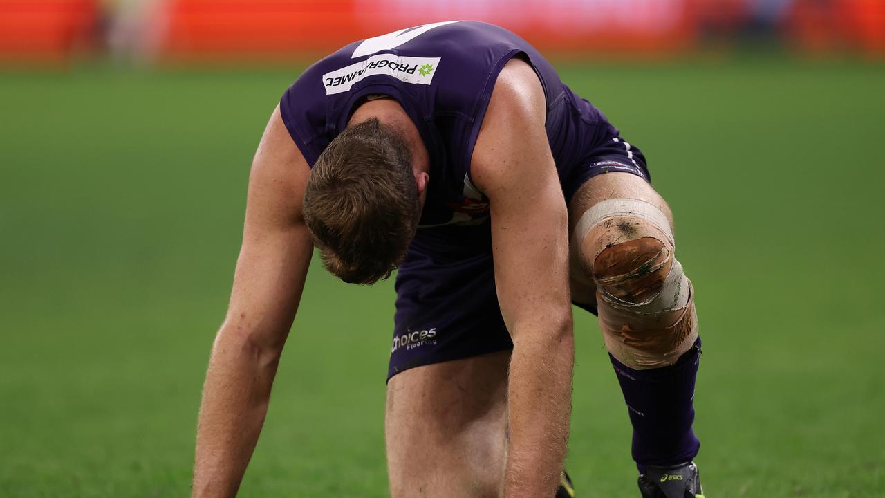 Sean Darcy will miss for the Dockers. Picture: Getty Images