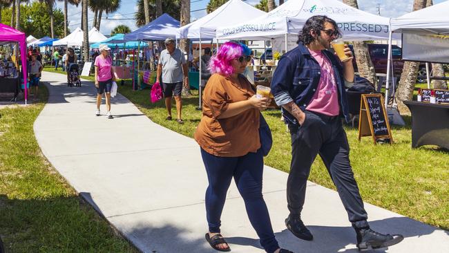 Shoppers at a farmers’ market in Melbourne, Florida, on the weekend. Picture: Saul Martinez