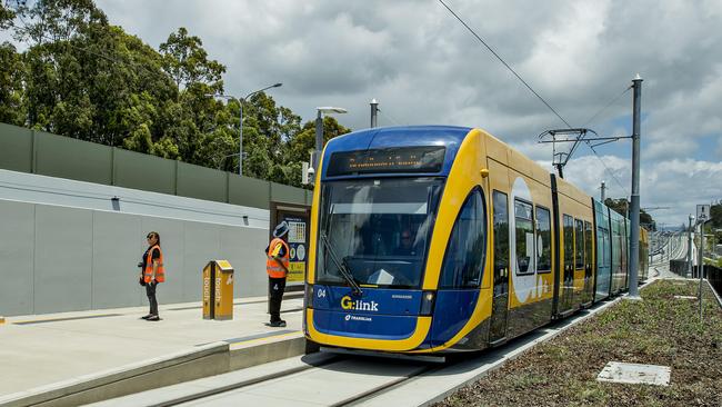 Anti-tram protesters don’t want the tram in Burleigh. Picture: Jerad Williams