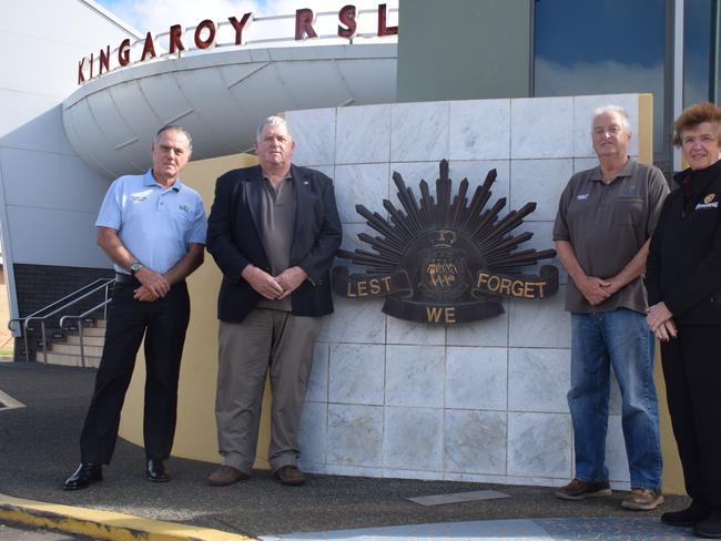 Kingaroy RSL treasurer Barry Krosch with President Ross Olsson, secretary treasurer Maxine Tessmann and vice president Michael Barrett.