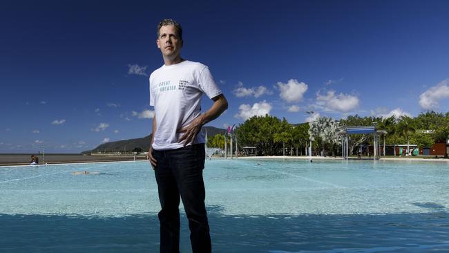 Mark Olsen, CEO of Tourism Tropical North Queensland at the Esplanade Lagoon in Cairns. Picture: Sean Davey