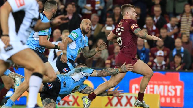 Cameron Munster in action during the Origin decider between Queensland and NSW at Suncorp Stadium in Brisbane. Pics Adam Head