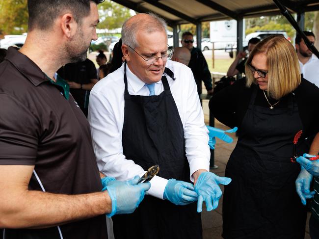 Scott Morrison is targeting voters where cost-of-living is front of mind. Picture: Jason Edwards