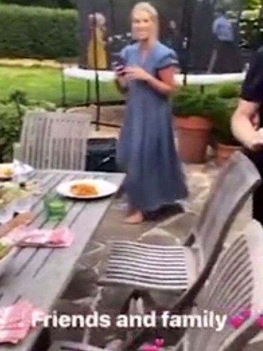 Phoebe Burgess at a barbecue just hours after giving evidence in court.