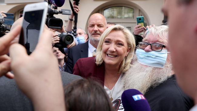 French far-right party Rassemblement National (RN) presidential candidate Marine Le Pen has focused her campaign on rising inflation. Picture: AFP