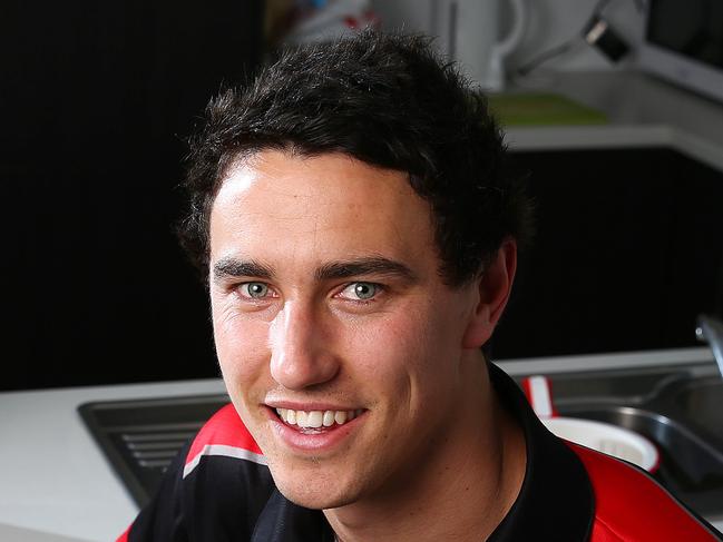 AFL DRAFT - SANFL draft prospect - West Adelaide Tom Keough who eats pasta for breakfast instead the conventional cereal. Photo Sarah Reed.