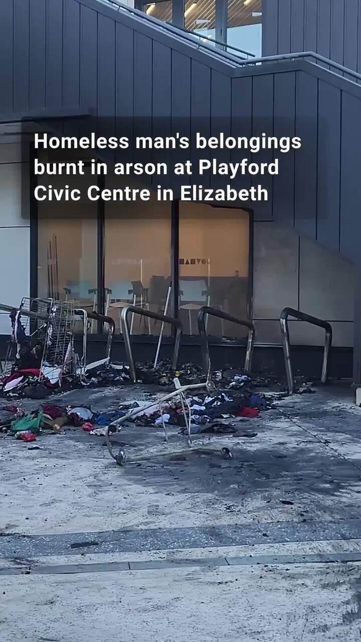 Arson at Playford Civic Centre destroys hero's belongings