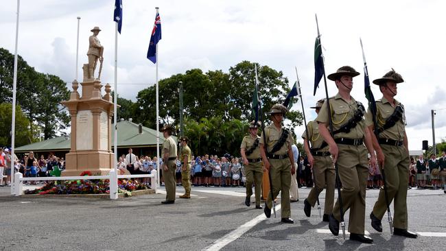 An Anzac Day ceremony at the Upper Coomera Cenotaph. Picture: Steve Holland.