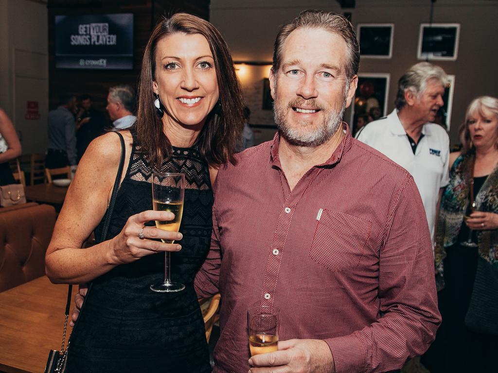 Geoffrey Morgan and Kristy Hayes at The Spotted Cow reopening in Toowoomba. Socials: Damien Anthony Rossi | Picture: Ali Rasoul