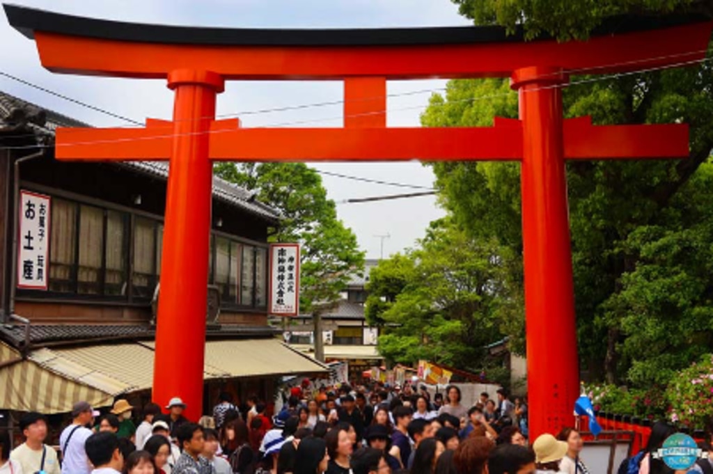 Crowds outside Fushimi Inari Taisha shrine. Picture: Supplied