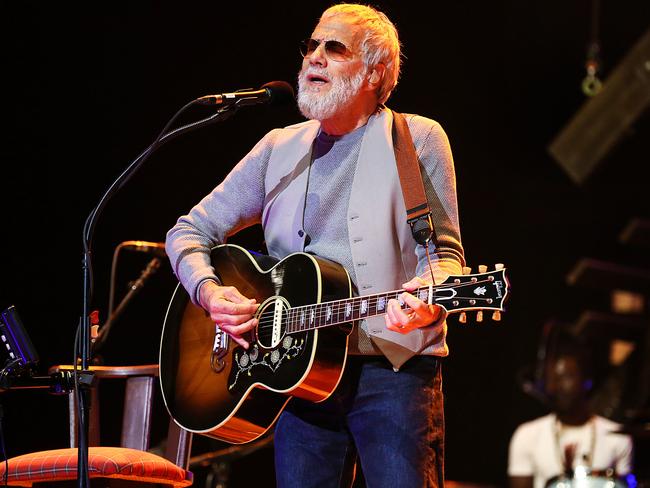 Cat Stevens now known as Yusuf Islam in concert at Rod Laver Arena , Melbourne Australia. Picture : Ian Currie