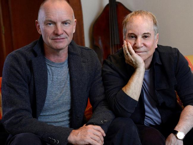 Sting and Paul Simon for Sunday joint tour feature only.