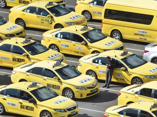 Cab drivers are “absolutely filthy about what has been done to them”, says the president of the Commercial Passenger Vehicles Association of Australia. Picture: Tony Gough