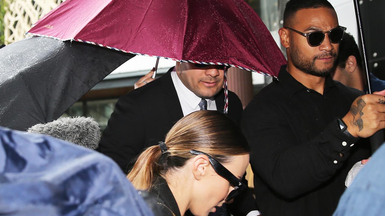 Jarryd Hayne arriving at Newcastle Court on Thursday. Picture: NCA NewsWire/Peter Lorimer