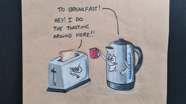 David Blumenthal does daily cartoons such as this one on his daughters’ lunch bags. File picture.