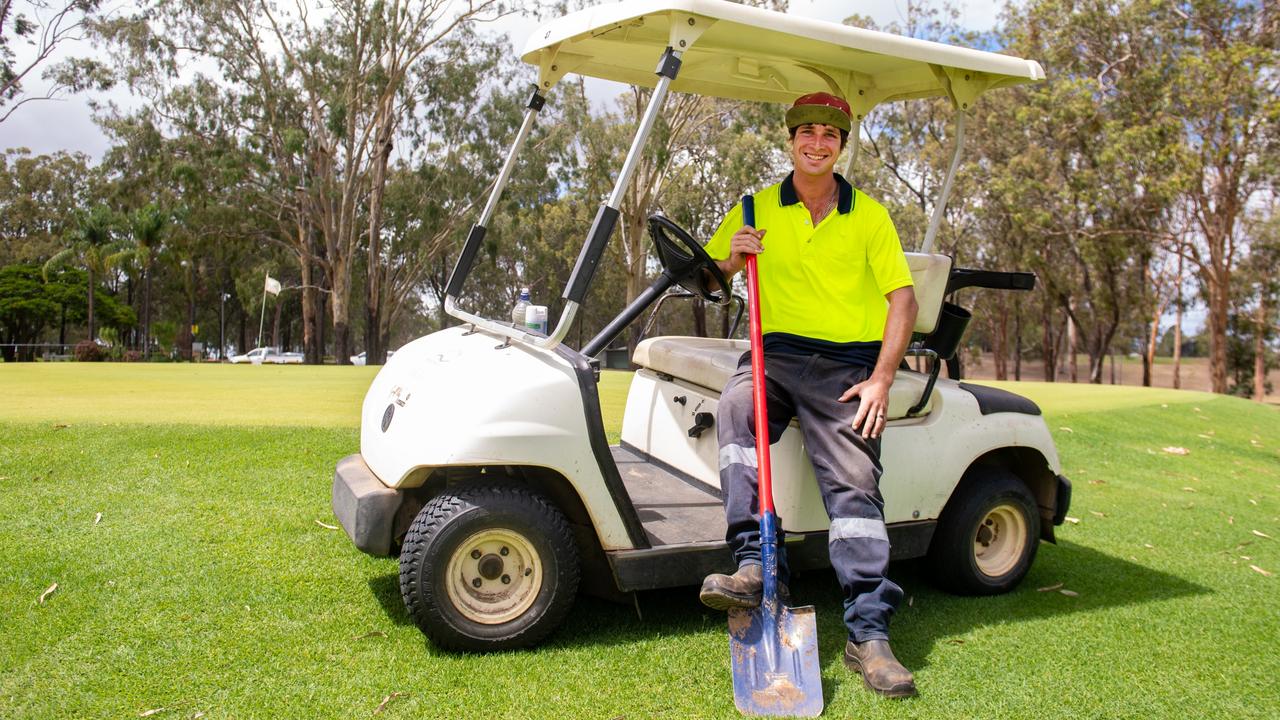 Gatton Jubilee Golf Club sports turf apprentice Dacoda Kirby. PHOTO: Ali Kuchel