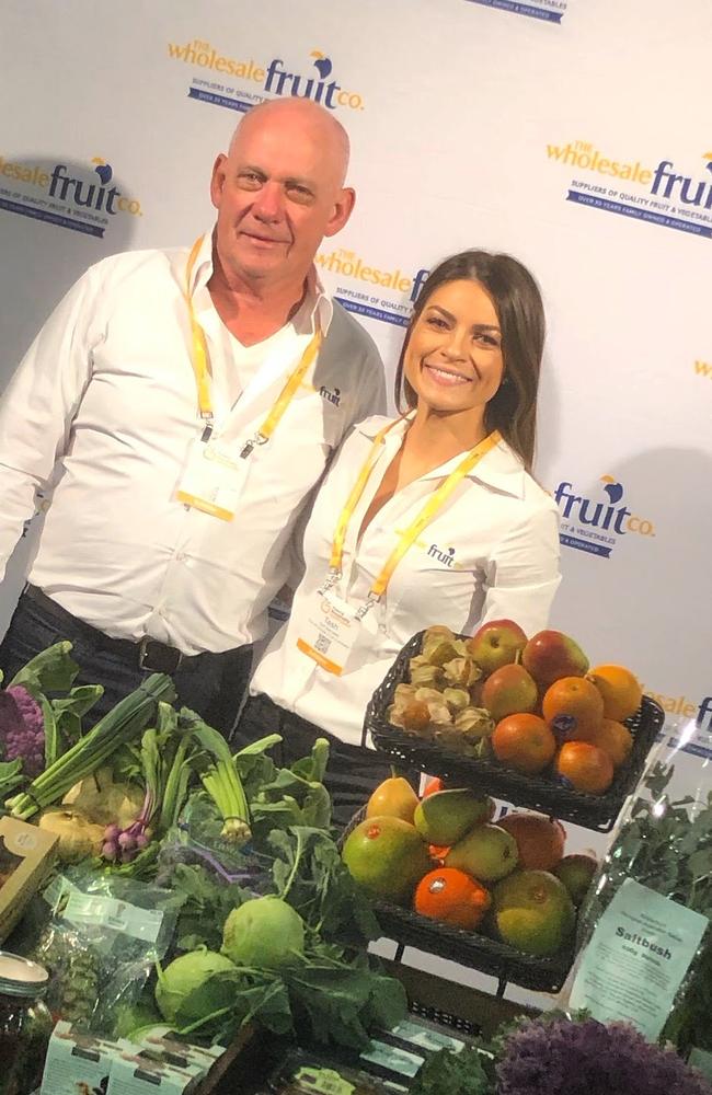 Owner of Wholesale Fruit Co at Rocklea Ian Bensted and his daughter Tash at a recent trade show.