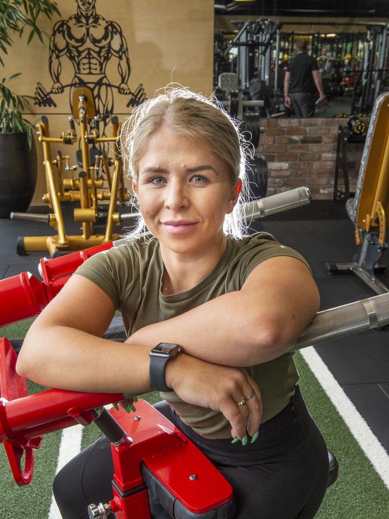 Gold's Gym Toowoomba's general manager Shannon Fagan celebrates the official opening. Thursday, May 12, 2022. Picture: Nev Madsen.