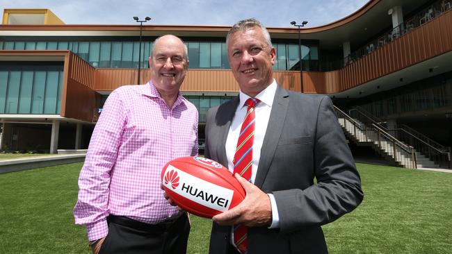 Gold Coast chairman Tony Cochrane and chief executive Mark Evans will likely shake things up at the Suns at the end of the season. Picture: Glenn Hampson