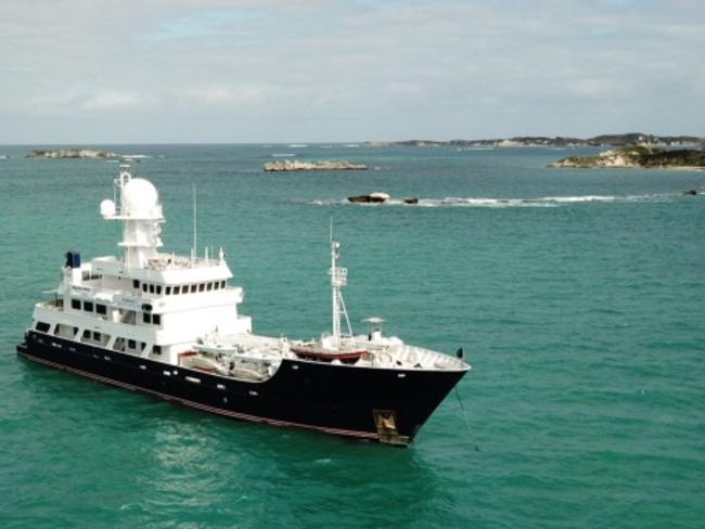 Mr Forrest’s ice breaker Pangaea Ocean Explorer at sea off Rottnest Island, WA.