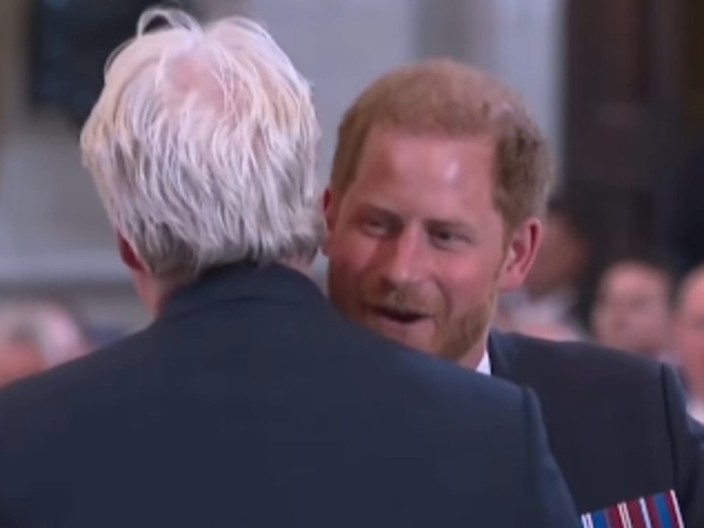 Video Screengrabs of Prince Harry and Charles Spencer, 9th Earl Spencer during The Invictus Games Foundation 10th Anniversary Service at St Paul's Cathedral. Picture: Instagram