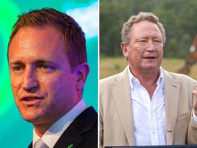 Fortescue’s chief Dino Otranto and Andrew Forrest.
