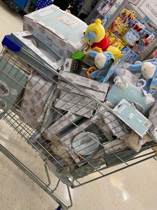 Mums have shared their “crazy” trolley hauls on Facebook. Picture: Facebook/Big W Mums Australia.