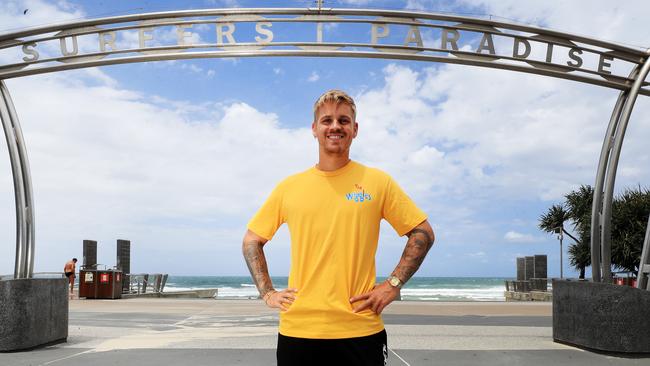 Mitchell Orval of Angry Dads YouTube vid fame, ran his first half marathon last weekend to raise money for a young family whose baby has Spinal Muscular Atrophy. Photo: Scott Powick Newscorp