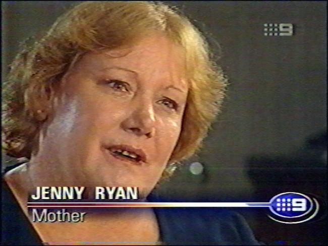 Jenny Ryan, the mother Natasha Ryan, during her interview on 60 Minutes in 2003. Picture: Supplied