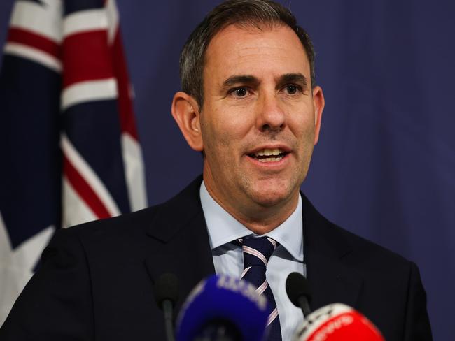 SYDNEY, AUSTRALIA - NewsWire Photos APRIL 07:Treasurer Jim Chalmers addresses the media in a press conference in Sydney. Photo by Gaye Gerard / NewsWire