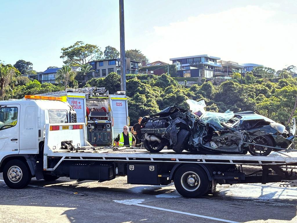 The car was towed away. Picture: NewsWire / Ben Symons