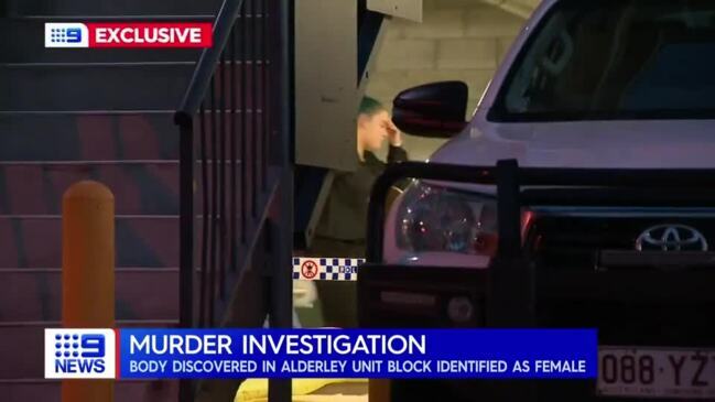 Alderley unit block where woman's body found (9NEWS)