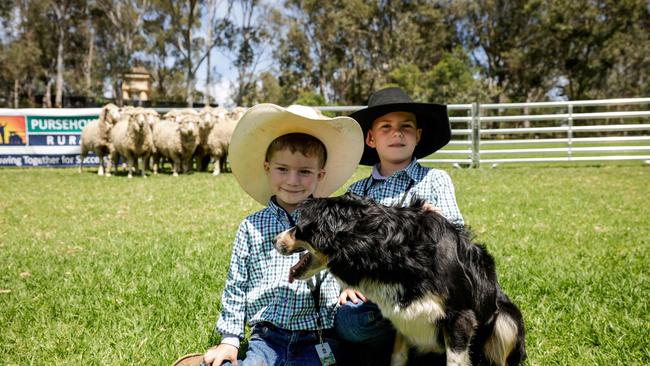 Tanner 4, and Jordan Wilkinson, 6. Photo by Brook Mitchell / POOL / AFP