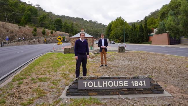 Member for Kavel Dan Cregan and Member for Heysen Josh Teague near the Tollgate.