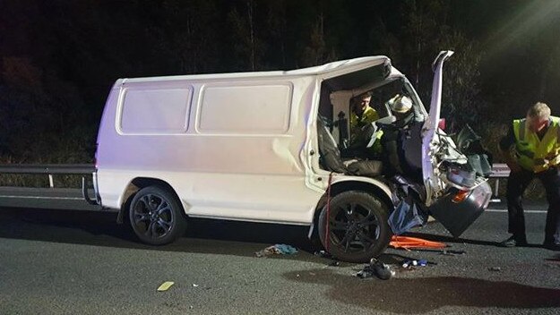 A photo of the van after the accident south of Caloundra on July 30. Picture: Supplied