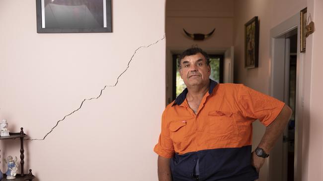 North Strathfield resident Umberto Galasso is another who blames WestConnex tunnelling for cracks in his house. Picture: Quentin Jones