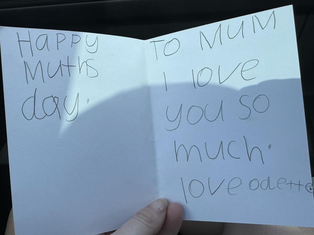 Keppel MP Brittany Lauga's Mother's Day card from her young daughter Odette.