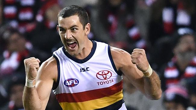 Taylor Walker was the dominant player on the ground in Adelaide’s win over St Kilda. Picture: Quinn Rooney/Getty Images. 