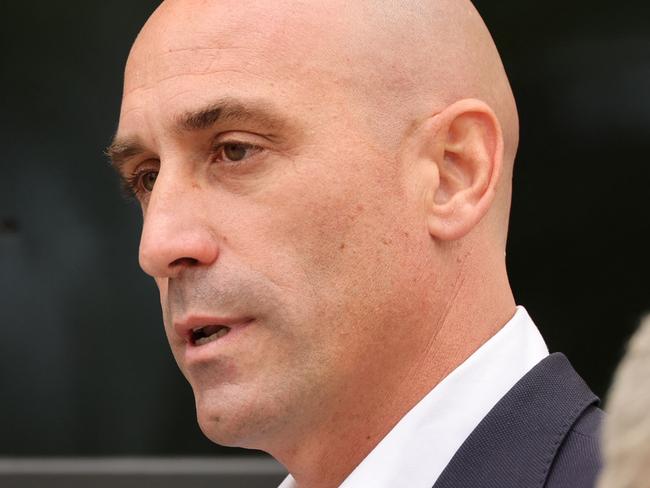 Former president of the Spanish football federation Luis Rubiales leaves the Audiencia Nacional court in Madrid on September 15, 2023. (Photo by Thomas COEX / AFP)