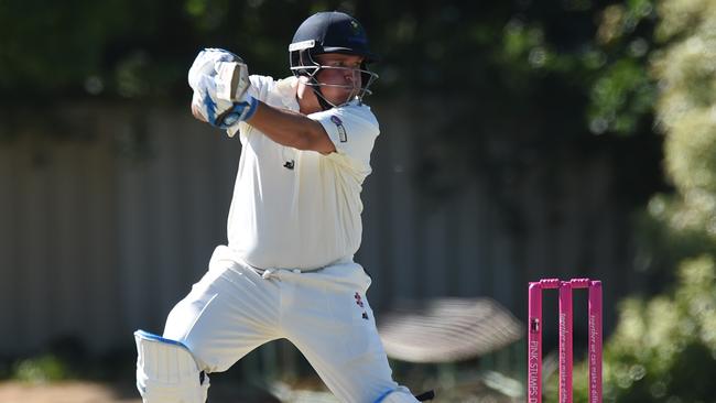 Player/coach Mark Cosgrove played a lone hand for Northern Districts at Salisbury Oval. Picture: Sam Wundke