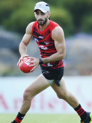 Adam Saad on the training track with Essendon. Picture: Getty Images