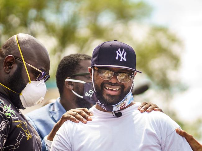 Terrence Floyd, the brother of George Floyd, urged protesters to stop the violence. Picture: AFP