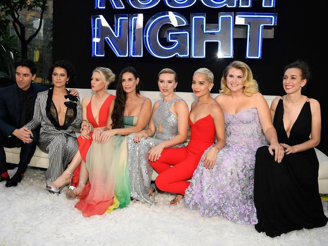 Demi Moore (centre) with the cast of Rough Night.