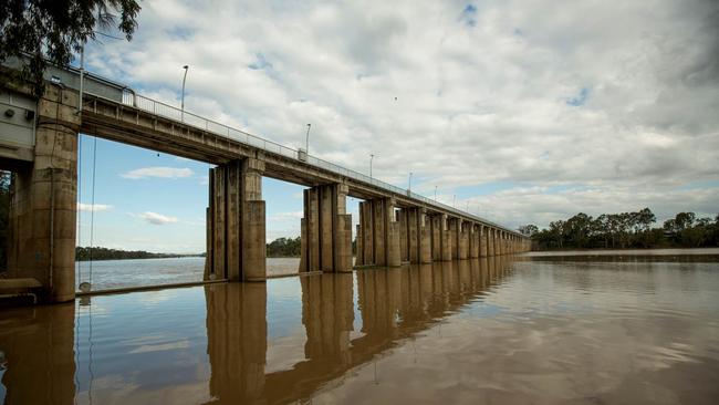 The barrage on the Fitzroy River in Rockhampton's city centre.